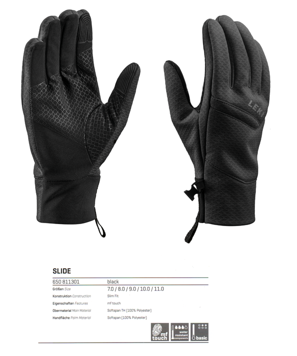 Leki Slide schwarz Ski Handschuhe