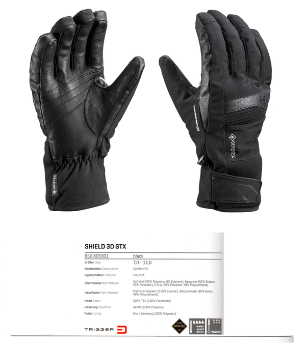Leki Shield 3D GTX schwarz Ski Handschuhe
