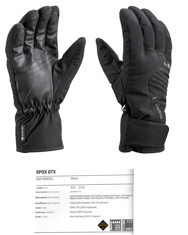 Leki Spox GTX schwarz Ski Handschuhe